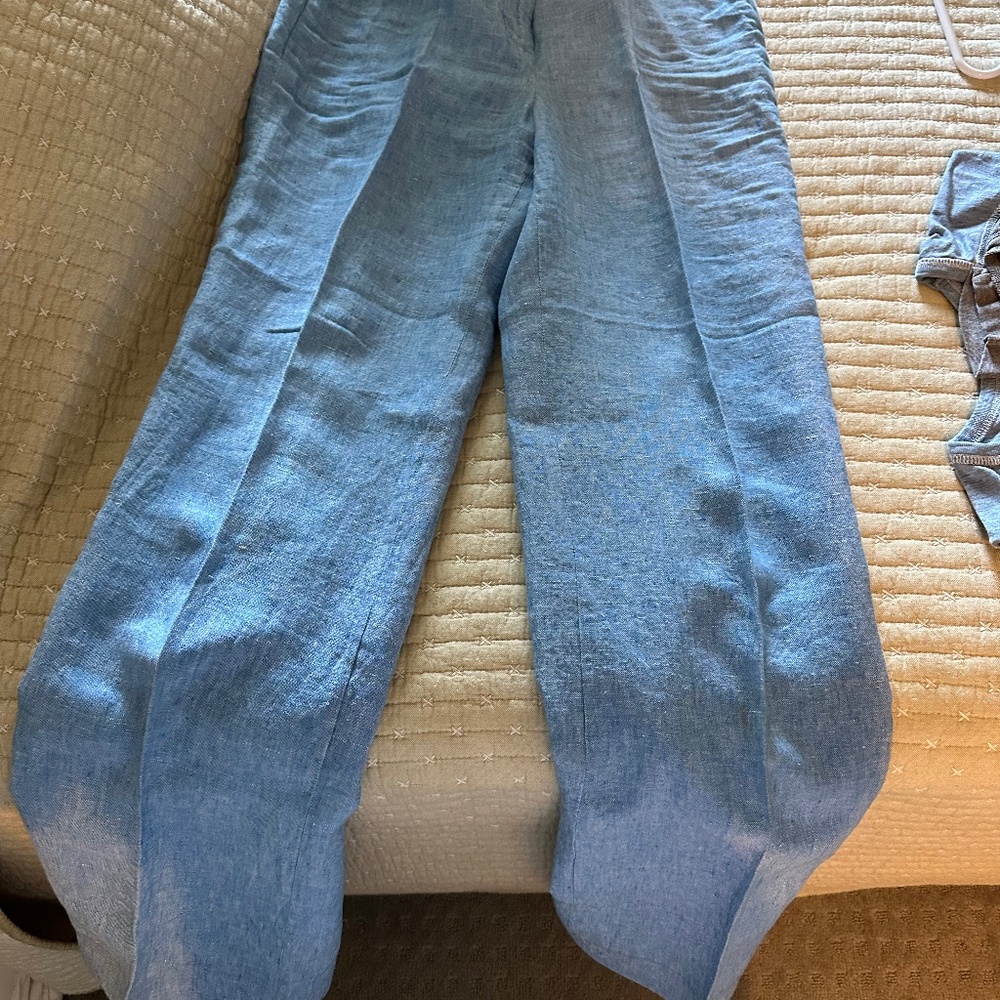 Boden summer blue linen trousers